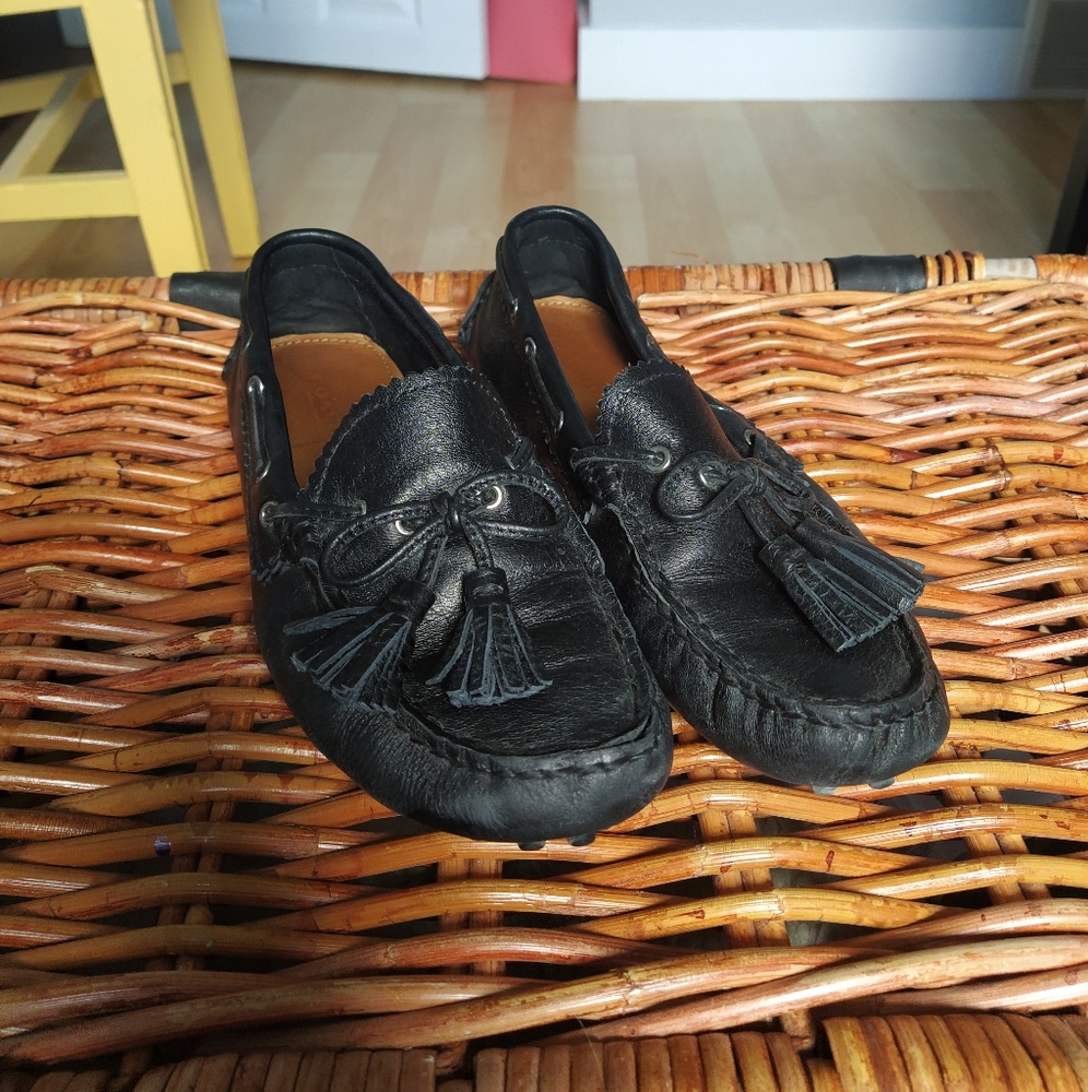 Coach Black Loafers with Tassel